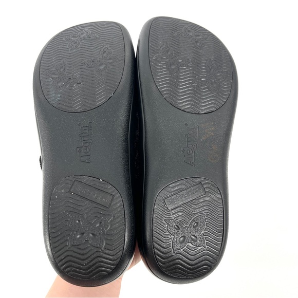 ALEGRIA Kourtney Womens Black Floral Mary Jane Shoes Leather Size 40 /9.5-10 - Picture 9 of 10